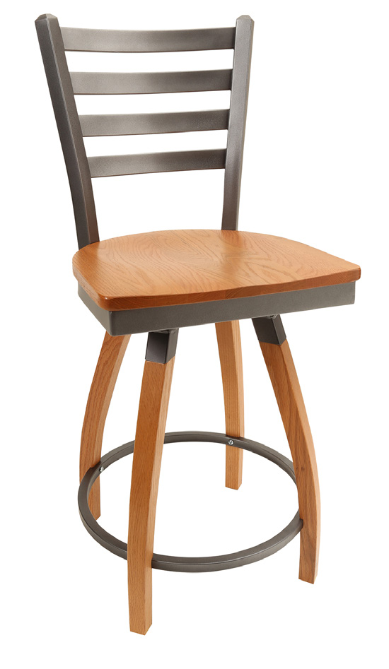 Wood Horizontal-Rail Back Chair and Stool Seating · CMCH-VRWWYE
